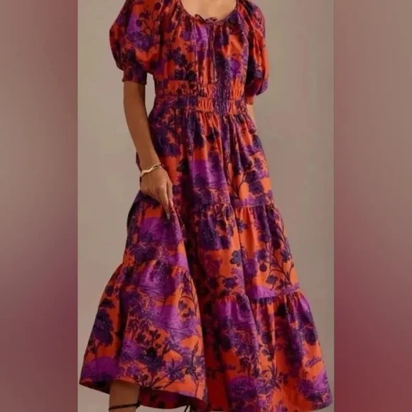 chinese dress ladies Women's Dress - Boho Short Sleeve Pink Floral Maxi Dress main image 1